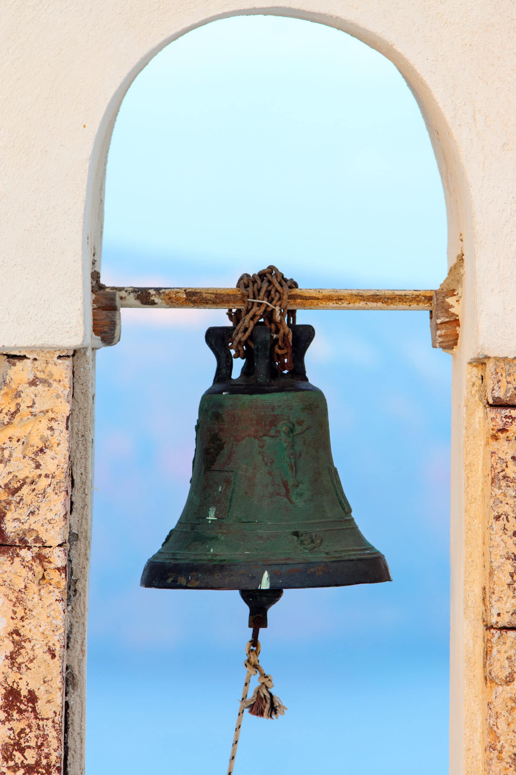 Greek church bell used under license from Envato Elements